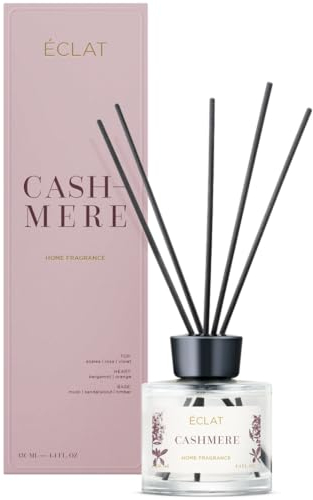 ÉCLAT Cashmere Raumduft - langanhaltender Lufterfrischer mit hochwertigen Inhaltsstoffen - 130 ml - mit Filzstäbchen