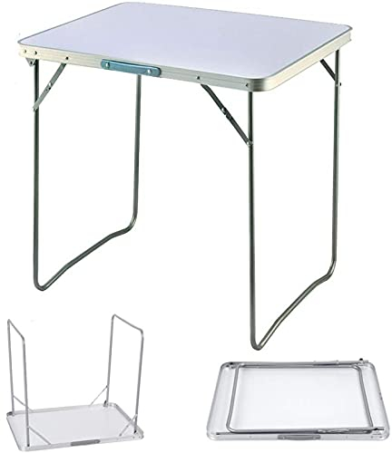 YouseaHome Platzsparender Klapptisch für Picknick, Party, Campingtisch, tragbar, für drinnen und draußen, Esstisch, Campingtisch, Mehrzweck, Grill, Größe entfaltet, 80 x 60 x 69 cm, Weiß