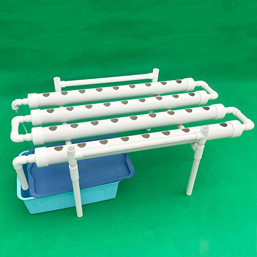 Hydroponic Grow Kit 36 Werksstandorte 1 Schichtpflanze PVC Hydroponik 4 Rohre Hydroponik Anbausystem Wasserkultur Gartenpflanzensystem für Gemüse in Haus, Garten und Büro