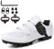 PENXZT MTB Schuhe Herren Fahrradschuhe Mountainbike Schuhe Kompatibel Mit SPD-Stollen Atmungsaktive Outdoor-Radschuhe,White b,44 EU