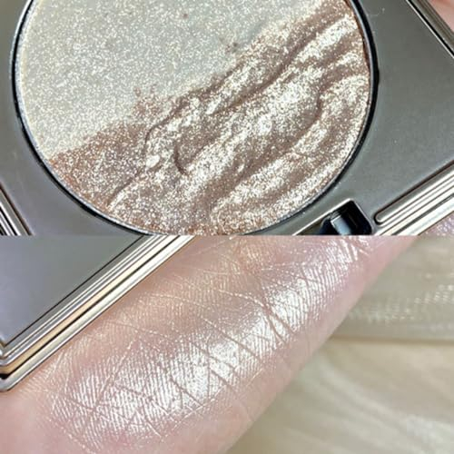 KARLOR 2-in-1 Highlighter Puder, Champagner & Diamant Highlighter Palette Make up Highlighter Gesicht Highlighter Nase Wange Hals Glitzer Lidschatten Schimmer Perlmutt Highlighter Sparkly (01)