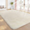 Sour Lemon Hochflor Teppich Creme Teppich Wohnzimmer 160x230 Waschbar Anti-Rutsch Extra Große Teppiche Schlafzimmer Flauschige Moderne Teppiche Matte Teppichen für Schlafzimmer Kinderzimmer
