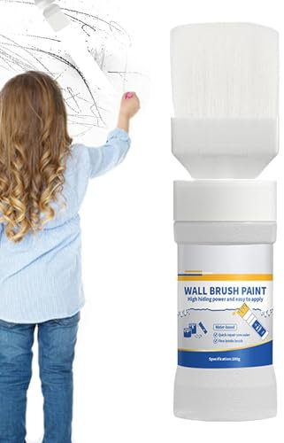 Rurunklee White Touchup Paint | 180g Wall Repair White Paint,White Ceiling Paint, Water-Based, Wall Painting Kit, Wall Touchup Paint for Remove Stain, Scratches