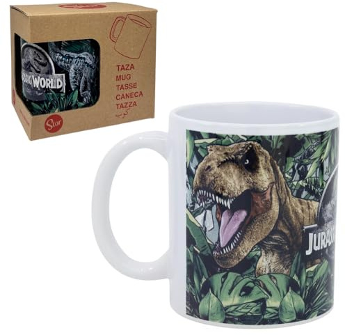 Tazza Jurassic World in ceramica modello mug con stampa sublimatica ciotola da colazione 325 ml per bambini
