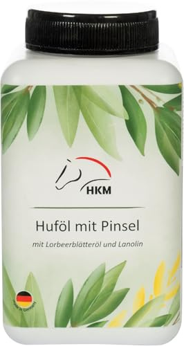 HKM Aceite para cascos en frasco con pincel, Blanco 500 ml