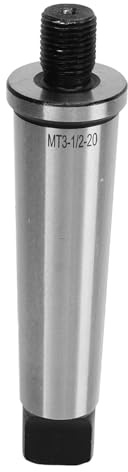 Walfront Portabrocas Vástago 3MT a Adaptador MT3 Endurecido con Rosca de 1/2 Pulg.-20 Aspecto Compacto con Mano de Obra Fina para Roscado, Perforación, Fresado, Mandrinado, Herramientas