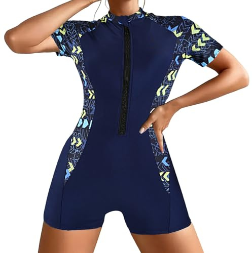 Bañador Surf Mujer Camiseta Neopreno Mujer Bañadores Deportivos Short Traje Protector Solar Trajes De Baño Suit Piscina Fato Banho Dos Piezas Ajustable Chaqueta Corto XXXXL Natacion Tallas Grandes