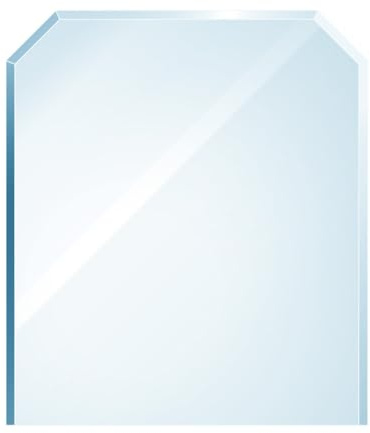 raik Kamin Glasplatte Zunge eckig 1000 x 1200 mm ESG Sicherheitsglas transparent 6 mm inkl. Facette Funkenschutz Bodenplatte für Kaminofen Holzofen Feuerstelle belastbar bis 700 kg