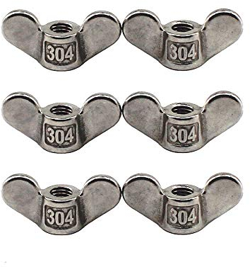 304 Edelstahl Flügelmutter M10 Hand gedreht Verschlüsse Schmetterlingsflügel geformte Mutter DIY Hardware 6 Stück