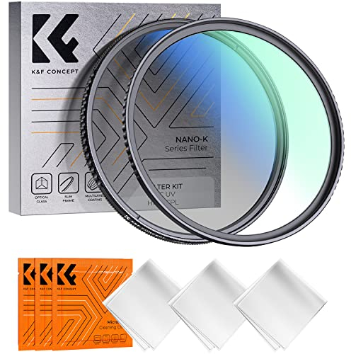 K&F CONCEPT Filterset 62mm Polfilter（ CPL）+ UV Filter, Zirkularer Polarisationsfilter & Schutzfilter (Nano Klear-Serie)