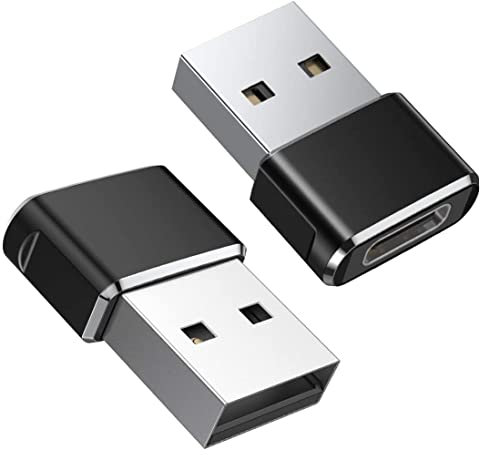 (2 PACK) USB C Female to USB A Male Adapter, Type C Charger Plug Power Converter for Apple Watch iWatch 7,AirPods,iPhone 11 12 13 Pro Max,SE,iPad Mini 6 Air 4 5,Samsung Galaxy S20 S21 S22
