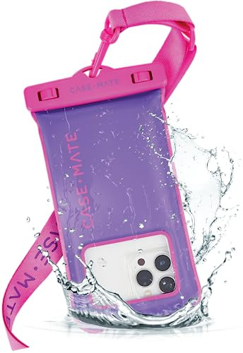 Case-Mate IP68 Waterproof Phone Pouch - Purple Paradise | Touchscreen Floating Waterproof Phone Case with Crossbody Lanyard - Fits All Phones - Beach Cruise Ship Travel Essentials