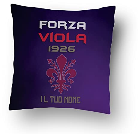 Generico Forza Viola Cuscino Personalizzato con Nome Idea Regalo Squadra del Cuore Tifosi Giglio Papà Nonno Natale Compleanno Calcio Pallone Decorazioni Casa Divano Letto Retro Colorato