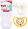 NUK Space Baby Schnuller | 6-18 Monate | Schnuller mit extra Belüftung für empfindliche Haut | BPA-freies Silikon | Löwe | 2 Stück