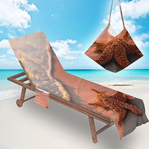 Surwin Schonbezug Für Gartenliege Strandliegenauflage Frottee Liegenauflage Stuhl Strandtuch Sun Lounger Bezug mit Tasche Sporthandtuch 3D für Sommer Garten Schwimmen (75x210cm,Sonnenuntergang)