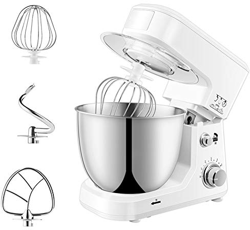 Robot Batidora Amasadora Repostería Capacidad De 4 L 6 Velocidades Batidora Eléctrica De Pie Batidora Amasadora Repostería Con Batidor, Ganchos Para Masa Para Cocinar Pasteles, Pan, Postres 600W ( Col