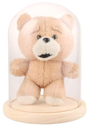 APACALI Cloche en Verre avec Fond en Bois, Décorative de 21 cm, Transparent, pour Lumières, Décoration, Accessoires d'Intérieur