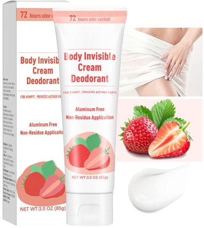 Wenrny Whole Body Deodorant Cream for Women,85g Aluminum Free Deodorant Lotion,72 Hour Odor Control Invisible Cream Deodorants,Refreshing Strawberry Scents Deodorants for Men Women