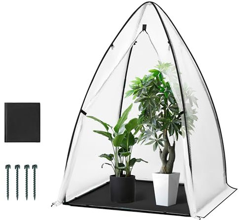 WOLTU Mini Serre de Jardin, Tente de Protection Contre Le Froid pour Plantes, Serre à tomates translucide pour Protection hivernale, Stable, pour Balcon/Jardin, 120x180 cm, Toile Anti-Froid Noire