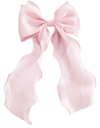 Kabwea Large Silky Hair Clip With Bow For Ladies And Girls, Elegant Hair Bows For Thick Or Thin Hair, Lightweight And Comfortable