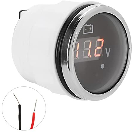 LED Digital Display Spänningsmätare 2in 8V-32V, IP67 Vattentätt Smart Larm, Tillverkad Av 316 Rostfritt Stål, Bred Applikation med Svart för Bil och Båtar, Vattentät Bilmätare