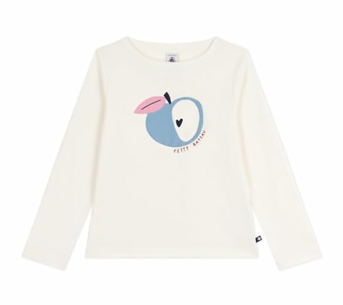 Pequeño Barco Camiseta Niño Manga Larga de Algodón Impreso, Milk/Multico, 10 Años