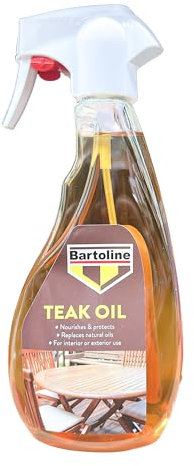 Teak Oil 500ml with Trigger for Wood Furniture & Outdoor Decking, Enhances Natural Grain, Protects Against Weather, Fast-Drying, Deep Penetrating for Long-Lasting Finish