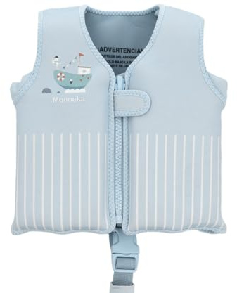 Monnëka Giubbotto di salvataggio per bambini in neoprene, per imparare a nuotare, galleggiamento regolabile, morbido e sicuro, per bambini a partire da 1 anno | barca da pesca 3 à 6 ans
