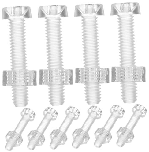 Homoyoyo 10juego Tornillos y Tuercas Autorroscantes Transparentes Para Muebles Conectores Acrílicos De Alta Resistencia Para Fijación Gabinetes