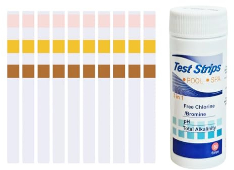 50 Stk 3-in-1 Pool Teststreifen,Teststreifen Pool PH und Chlor,PH Tester Pool Wert,Streifen Messstreifen,Wassertester Aquarium Messen Wasserhärte für Pooltester Cyanursäure Chlormessgerät Säure Basen