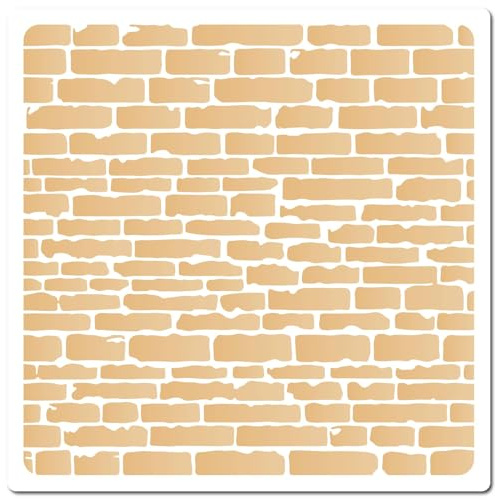 GORGECRAFT Plantillas de Pared de Ladrillo de Plástico Pet Grandes Cuadradas Reutilizables con Textura de Ladrillo para Pintar sobre Pared Madera Tela Azulejos Muebles Álbumes de Recortes 30 * 30cm