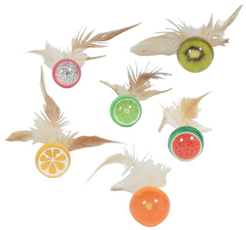 Yuemeuy Balle Rebondissante pour Chat | Design Fruits Balle Ludique pour Chat | 6 Pièces, Accessoires pour Animaux, Activité pour Chaton Lancer Chasser Mâcher Rebondir Jouer Rapporter Jeu D'Intérieur