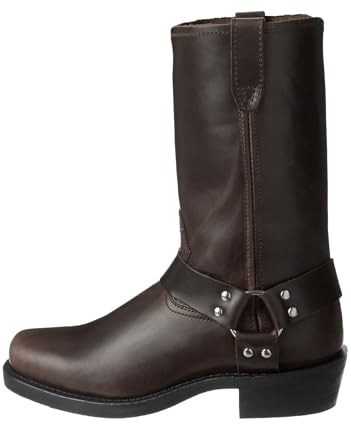 YXADGML Santiag Homme Bottes de cowboy vintage for hommes, boucle de ceinture, bottes de moto montantes, chaussures for hommes(Dark brown,47)