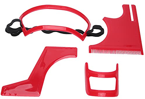 Stylebest Kit di Strumenti per Modellare la Barba, 4 Modelli in Plastica per lo Styling della Barba, la Cura Dell'attaccatura dei Capelli e la Modellatura del Pizzetto, con Guida per la
