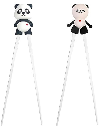 UIEXAY 2 Paia Bacchette Sushi Bambini Panda, Bacchette Cinesi, Riutilizzabili E Antiscivolo, Personalizzate Per Ramen, Stoviglie Asiatiche