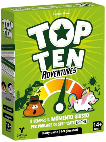 Top Ten Adventures - Gioco da Tavolo - Party Game per Adulti e Ragazzi dai 14 Anni - Gioco di Carte - 4-9 Giocatori - Durata 30min - Edizione Italiana