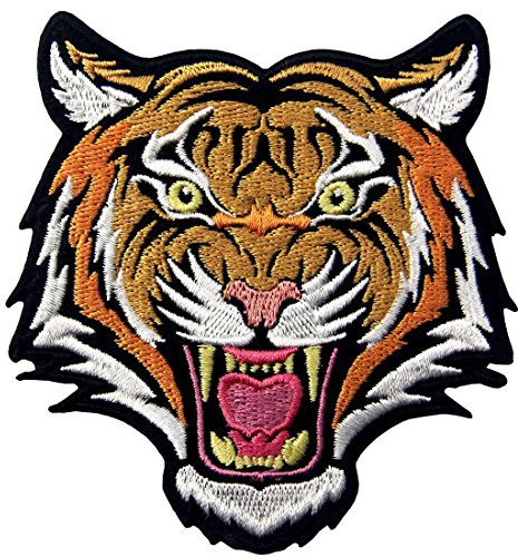 The Roaring Bengal Striped Tiger Embroidered Badge Iron On Sew On Patch