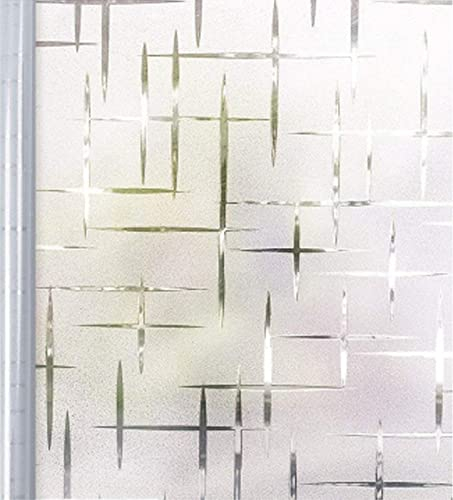 Homein Fensterfolie Blickdicht Sichtschutzfolie Fenster Milchglasfolie Kreuz 90x200cm, Selbstklebend Selbsthaftend Klebefolie Glasfolie für Bad, Duschkabine & Glastüren mit Sichtschutz Blickschutz