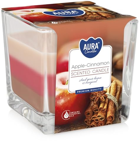 VISCIO TRADING Bougie parfumée en verre et pomme-cannelle Tricolore