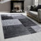 Teppium Moderner Kurzflor Teppich Wohnzimmer 200x300 (200 x 290 cm) Schwarz - Waschbarer Teppich, Abstrakt Kariert Design, Pflegeleicht, Weich - Ideal für Schlafzimmer, Esszimer und als Küchenteppich