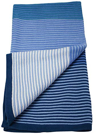 Neu im Angebot100% Baumwolldecke blau/beige/petrol kuschelige Baumwolldecke, Erstlingsdecke, Strickdecke- 100% Naturfaser- atmungsaktive Baumwolldecke