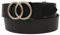 AnnaMatoni Damen Gürtel in weichem Rindsleder mit Doppel O-Ring Schnalle in Gold Nickelfrei 4cm Breit Damen Ledergürtel Echt Leder (Schwarz 790, TW100-115cm Gesamtlänge)