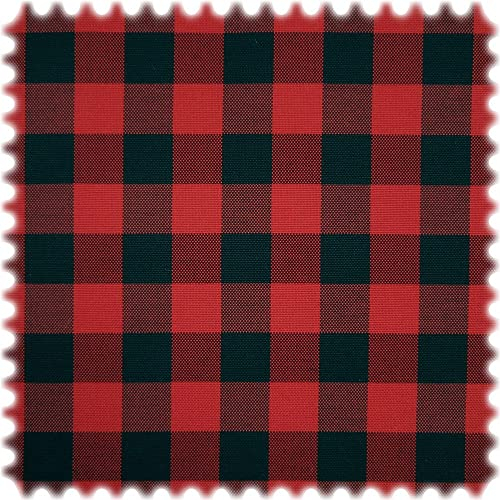 Heiro Aktion Trevira CS Karo Möbelstoff Sporty Check Schwarz/Rot