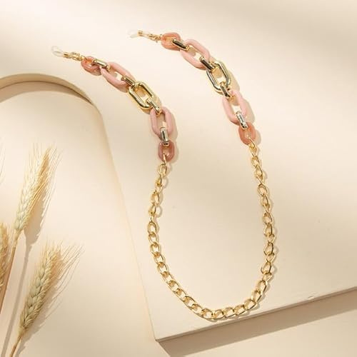 SOREZE Lunettes Masque chaînes Acrylique Bouton chaîne Lunettes de Soleil Lunettes Porte-Cordon Lunettes de Lecture lanière Collier Sangle Corde Collier