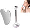 QZLSAYSLMassaggio del viso 2 pezzi Set raschietto + rullo, rullo per massaggio del viso, raschietto in metallo in acciaio inox - mento, dimagrimento, corpo, occhi, disintossicazione del collo