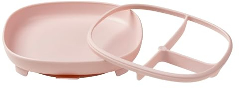 b.box 2 in 1 Suction Plate | Strong Suction Base | Removable Divider to Age up | Grows with Your Child | Curved Sides for Easy scooping | Dishwasher Safe | from 6m+