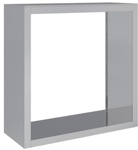 vidaXL Vedställ 100x40x100 cm galvaniserat stål, vedhylla, ved förvaring, vedförvaring, vedhyllor, vedställ metall