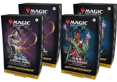 Magic: The Gathering Aetherdrift Commander Deck Bundle - 2 of Each Deck (2 Living Energy + 2 Eternal Might)
