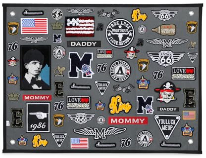 GNEGNI LIFE Patches Klett Wand, 60 x 45cm Wand Klettfläche, Faltbar Klettmatte Wand Taktisch Militär kletttafel Mit Ösen -Patch Wand Klett für Stempel Abzeichen Namensschild