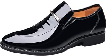 Viaoragiosa Zapatos De Piel Hombre, Zapatos Vestir Hombre Sin Cordones, Comodos, Traje, Fáciles De Usar, Fácil De Limpiar, Para Negocios, Fiestas Y Bodas
